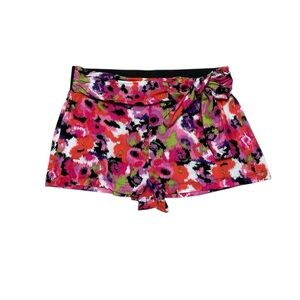 Valia Floral Shorts Women’s L Pink Multicolor Pull On Casual Elastic Waist